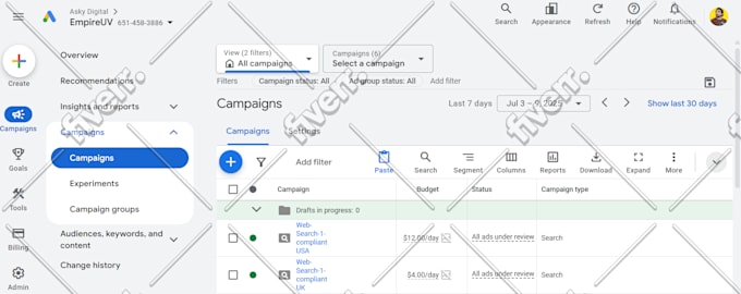set up and manage your google ads, adwords ppc campaigns