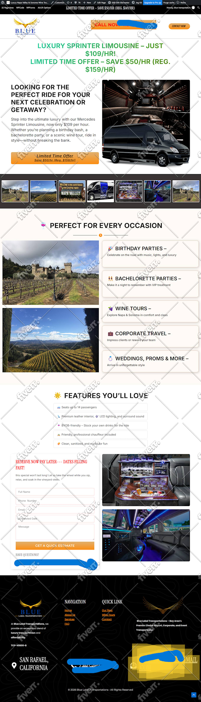 do wordpress landing page design or elementor landing page