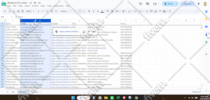 do verified email research from linkedin or internet