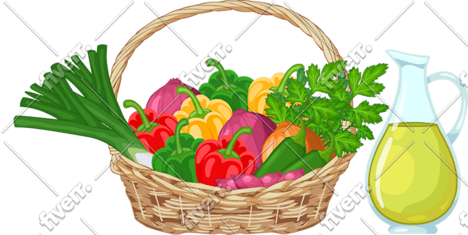 draw vegetable and fruit illustration