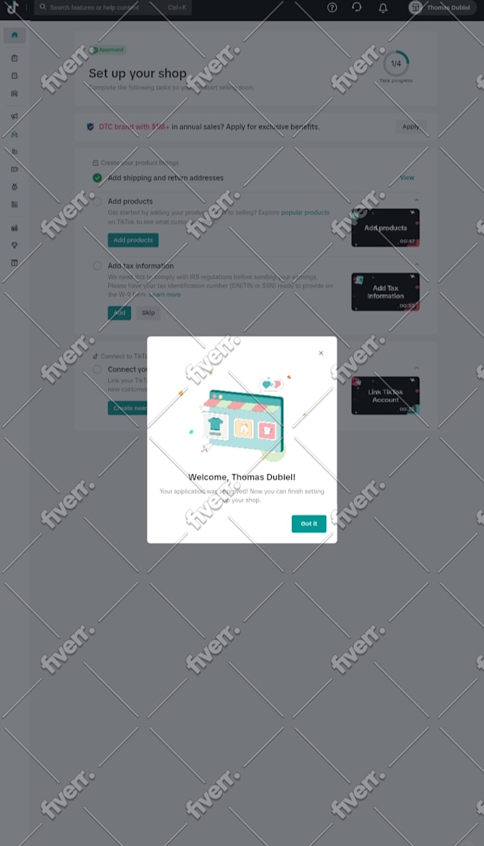 integrate or setup tiktok shop with shopify