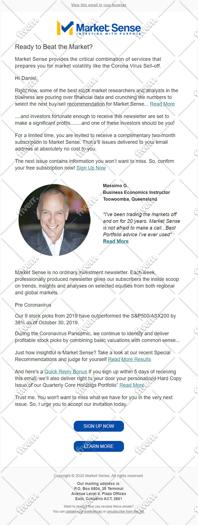 design and develop HTML responsive email template