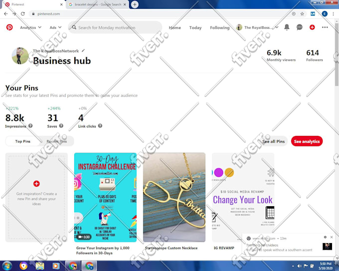 be twitter, fb, instagram, linkedin and pinterest marketing manager