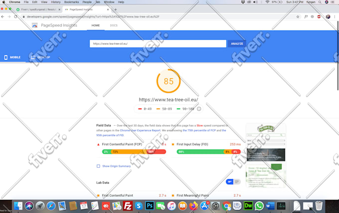 optimize website speed score above 85 on google page,