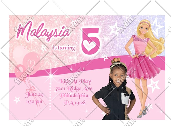 design barbie birthday party invitation