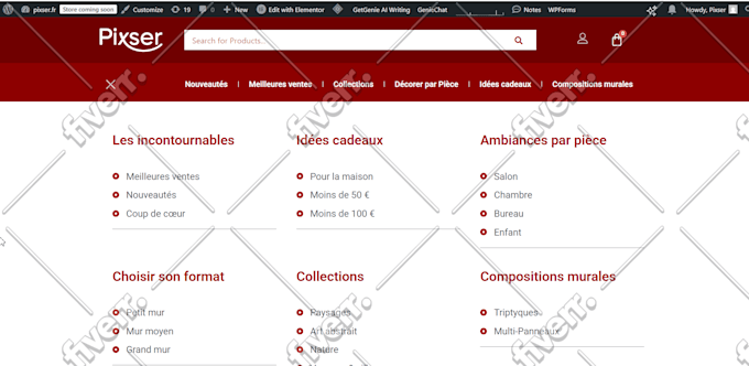 design or fix header, footer, megamenu for wordpress website