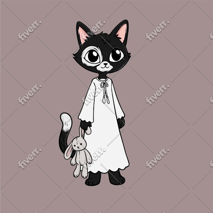 draw cute 2d cartoon characters, animal, objects, stickers