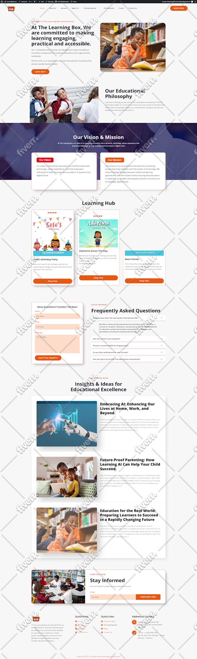 build modern wordpress website design