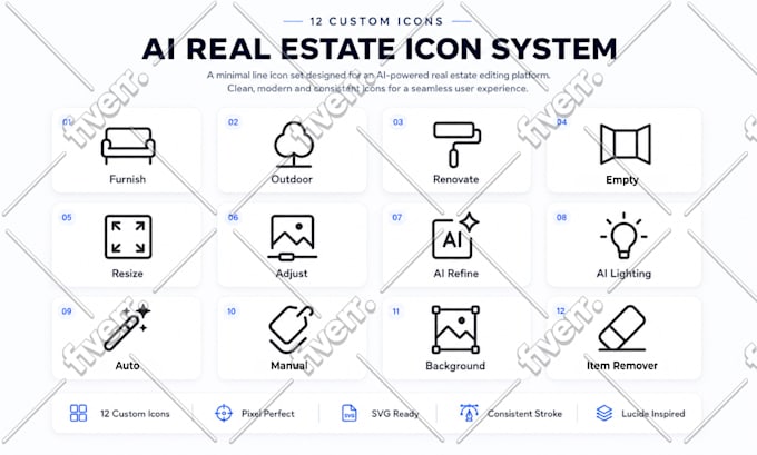 design unique custom icon set for web and app