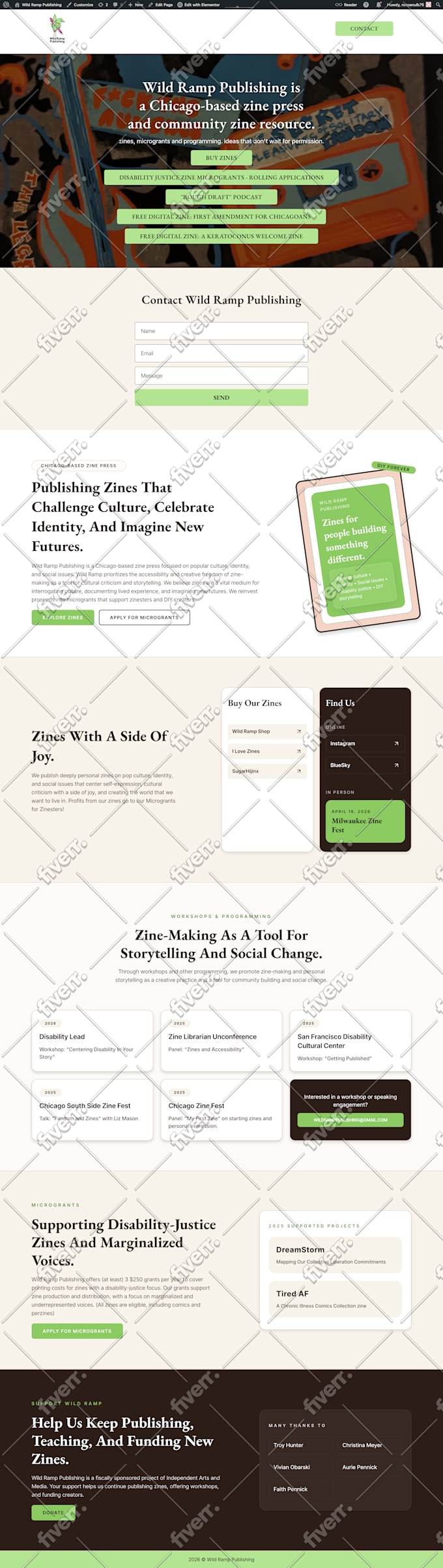 design wordpress website or landing page using elementor pro