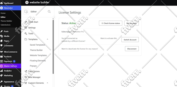 install elementor pro, astra pro, wpml, rank math pro, crocoblock license plugin