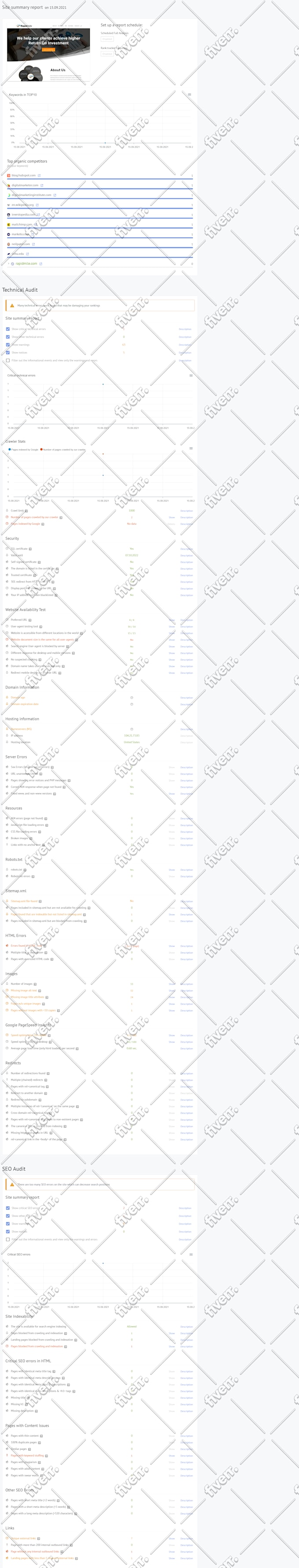 deliver a technical SEO audit with clear action steps
