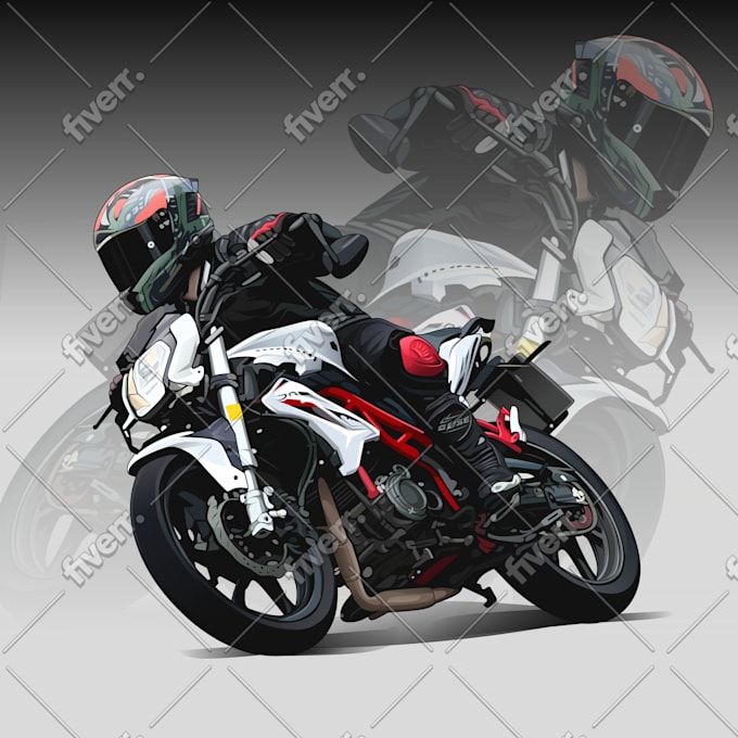 draw vector art cartoon from motor and people