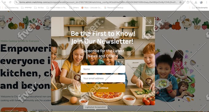 make mailchimp pop up, opt in form, set up autoresponder, design template