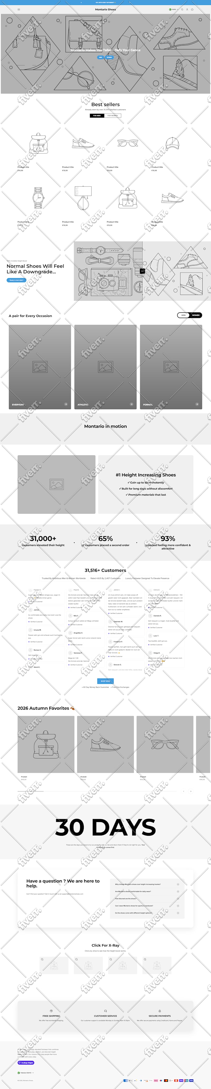 design or redesign shopify website, shopify store design, shopify expert