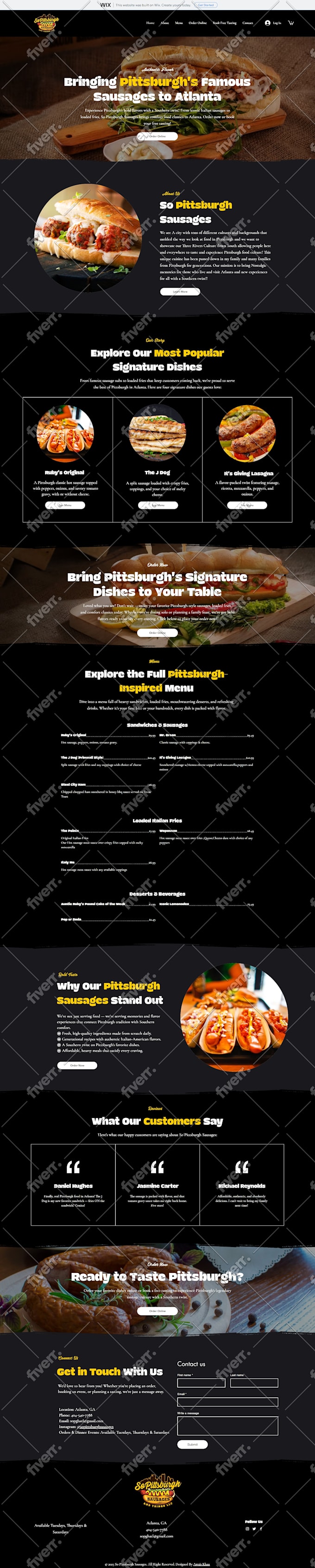 build restaurant website with wordpress or wix with online food ordering system