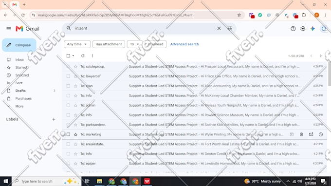 send 500 emails manually one by one