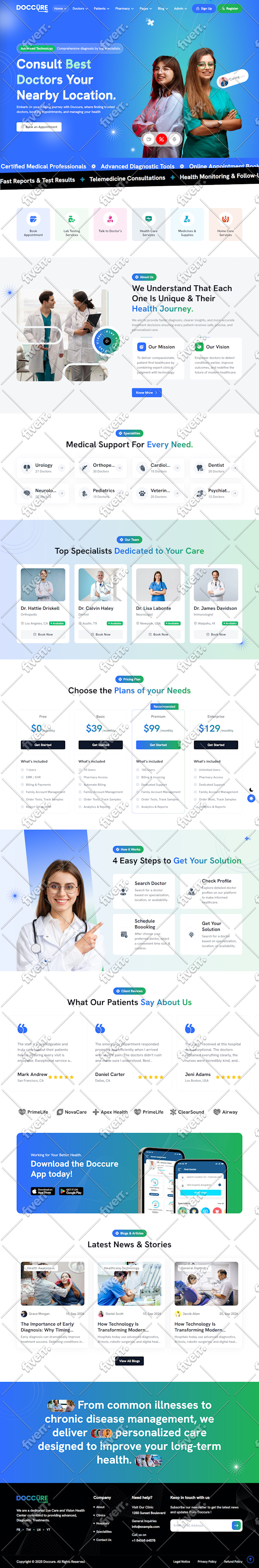 medical website design, healthcare website,  therapy website, dental website