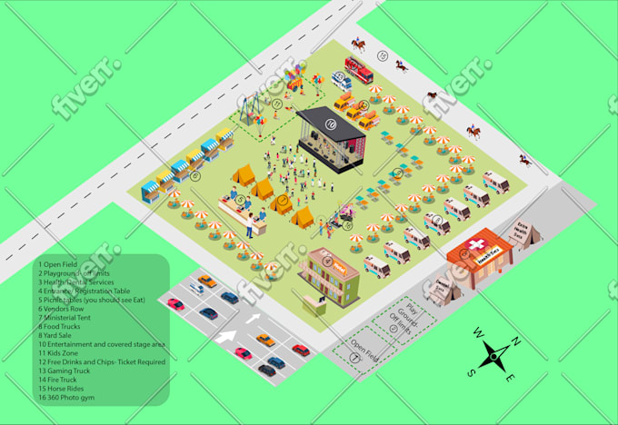 draw a high resolution event map vector illustration