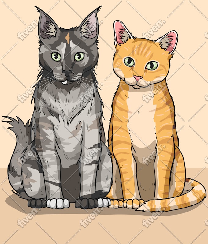 draw you a cartoon cat illustration