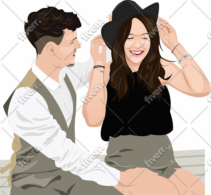 draw wedding couple cartoon for you
