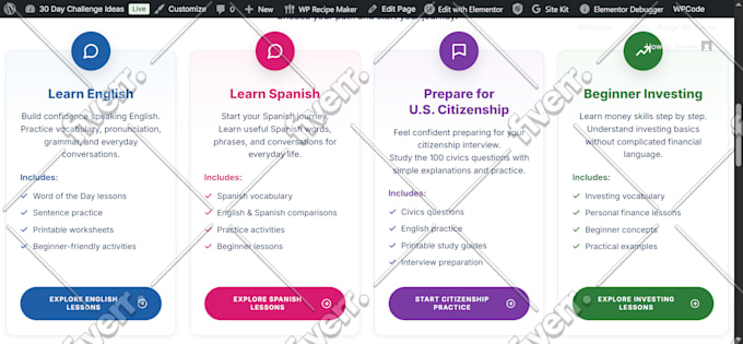 design fully responsive landing page or one page website using elementor pro