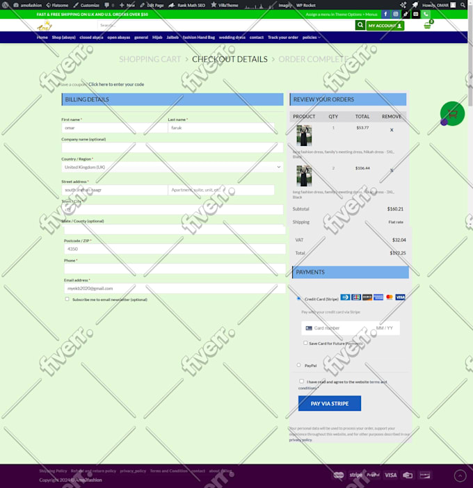 customize avada theme and wpbakery page builder, astra pro