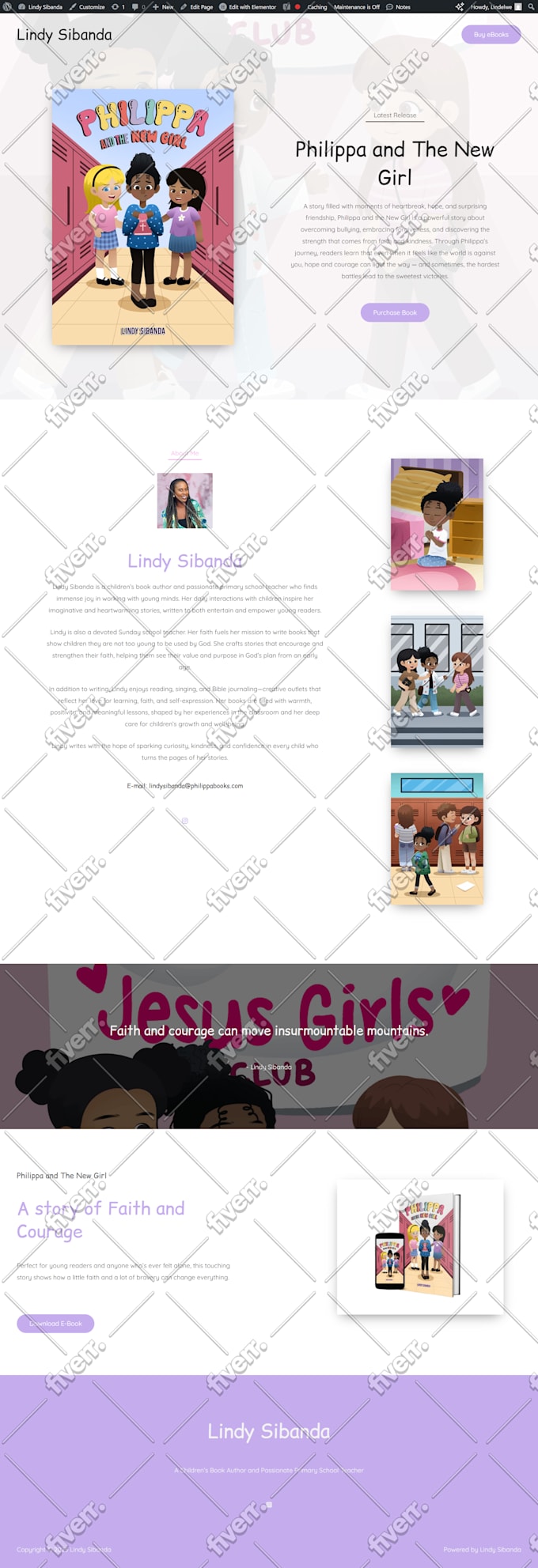 design ebook website, author website, course website, children book website