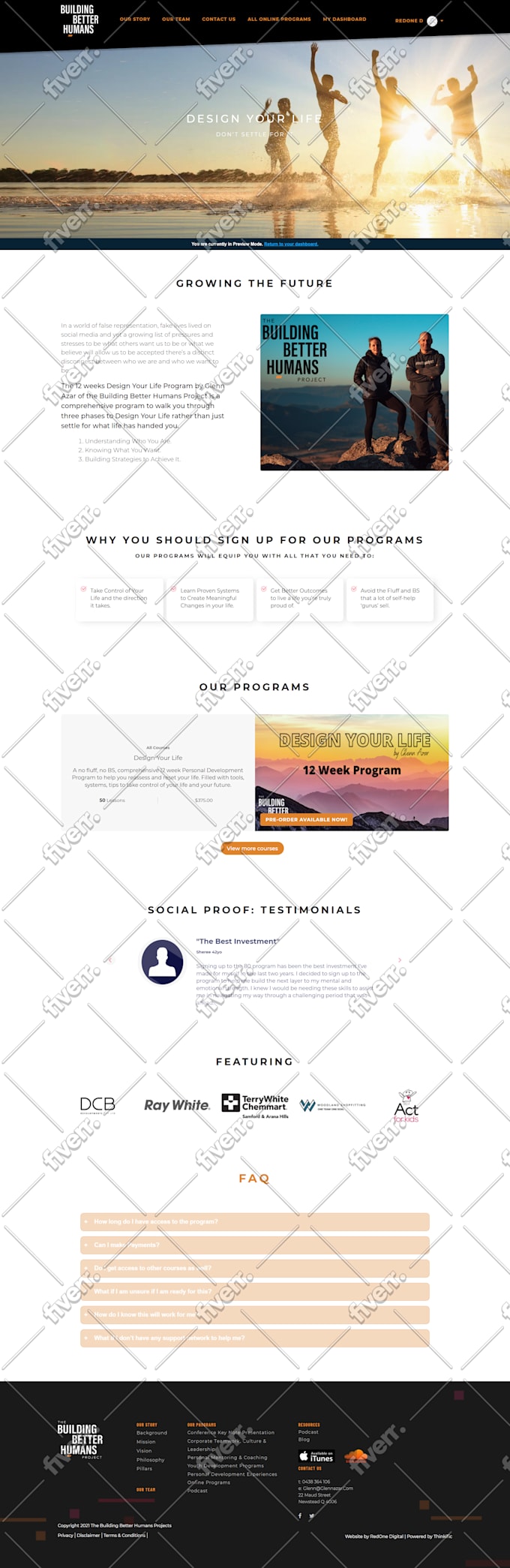 create a site on thinkific skool kajabi with custom design