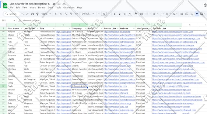 do recruiting lead generation, open job research, email list building