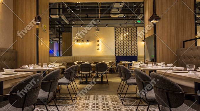 render photorealistic 3d design for your restaurant or cafe