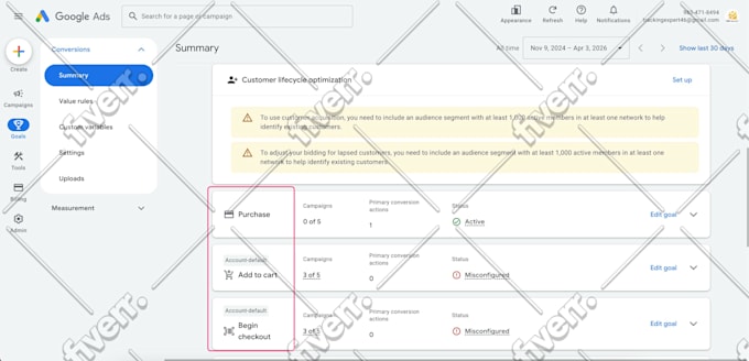 fix or setup google ads conversion tracking analytics 4 ecommerce tracking