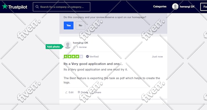 test application on desktop