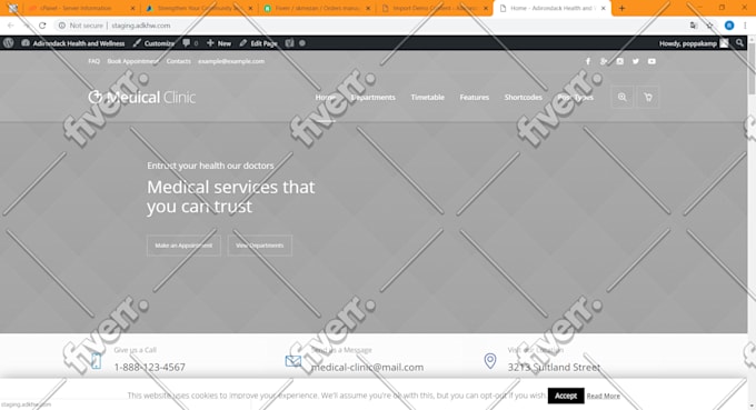 setup wordpress with plugins, theme, content