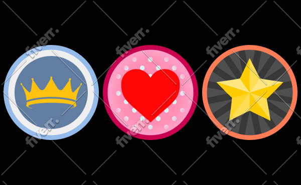 design professional web buttons, stickers or badges