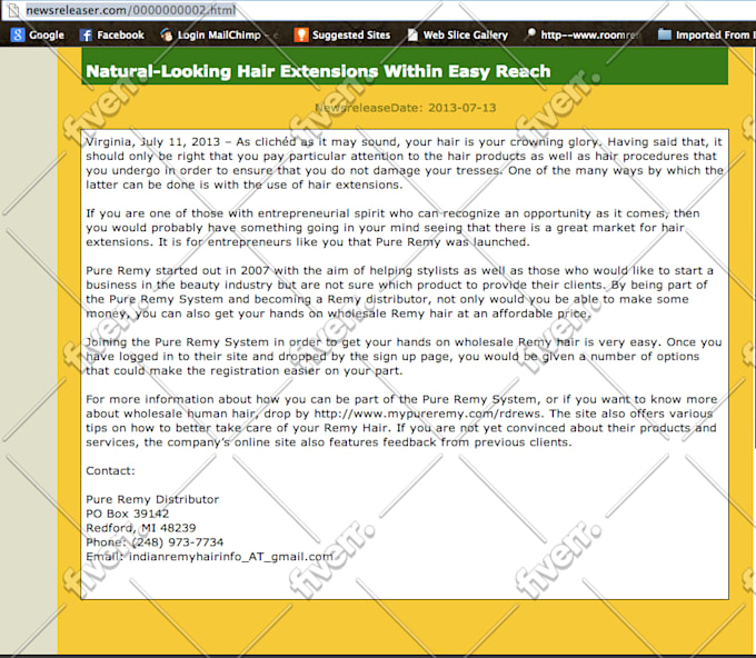 write and submit press release