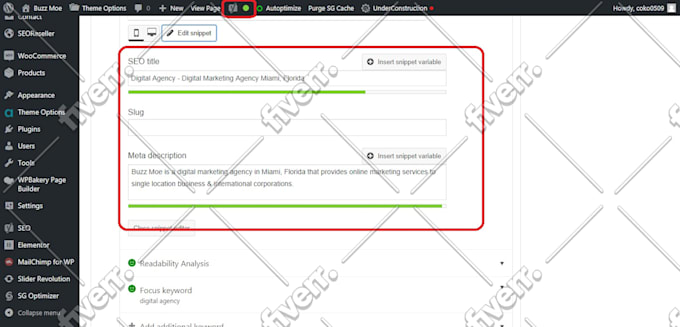 do complete on site SEO for your website