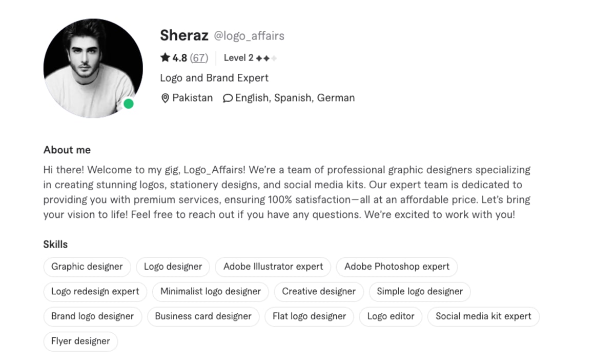 Sheraz Fiverr seller profile