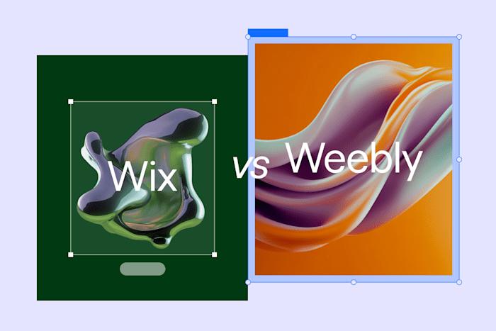 Wix vs Weebly gummy framed design facing one another