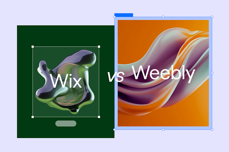 Wix vs Weebly gummy framed design facing one another