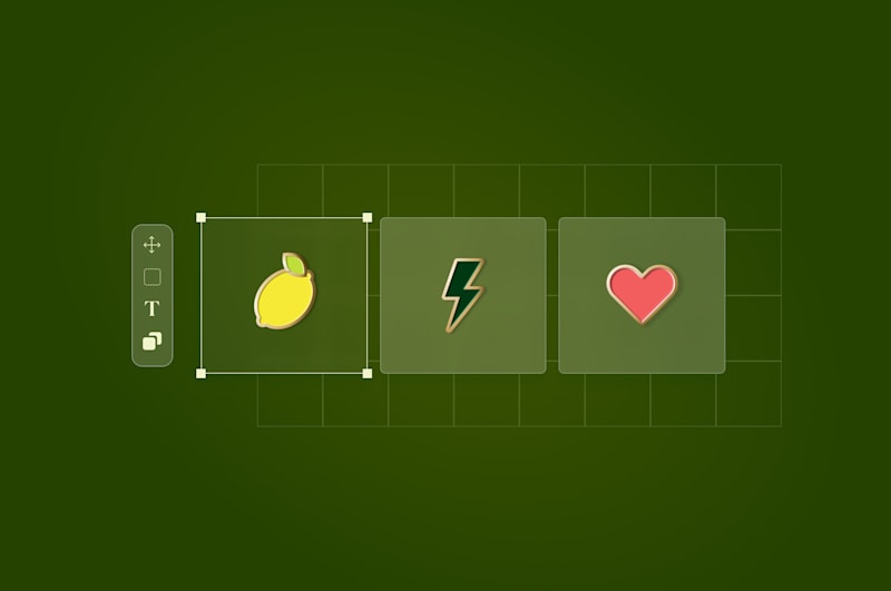 Heart thunder lemon enamel pins design on a green background
