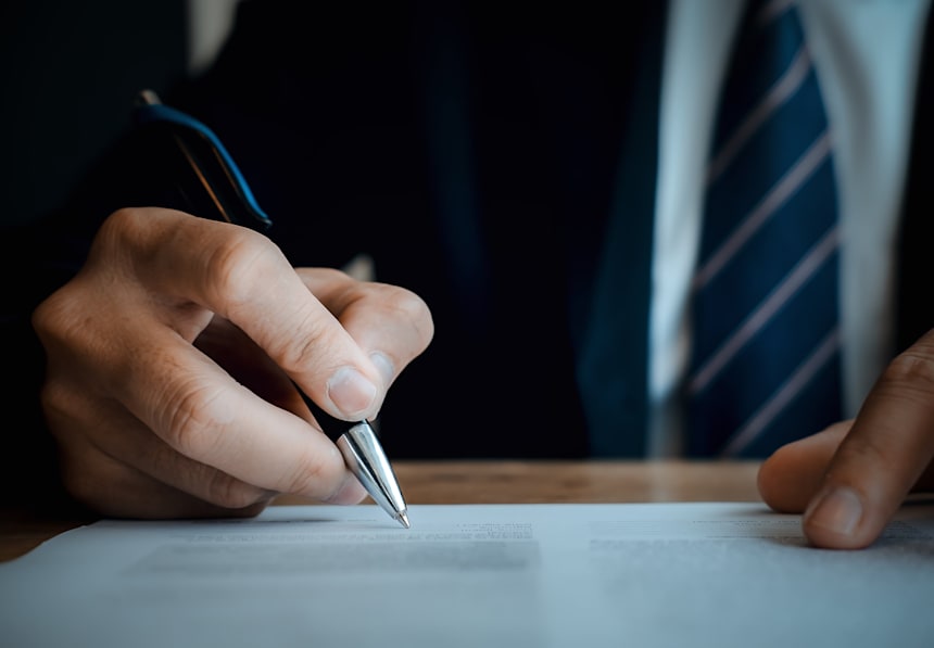 business man reviewing a business proposal