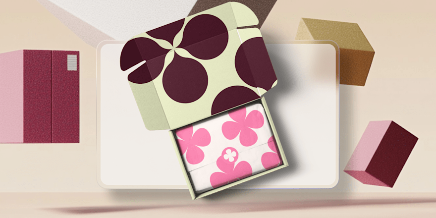 Boxed packaged goods: 9 types of packaging, uses & filler materials decorative open box with pink and floral patterns against a neutral backdrop, showcasing packaging design