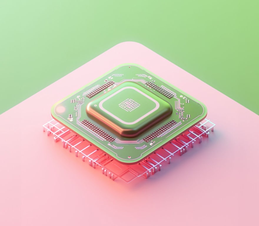 An abstract pastel colored image of a CPU