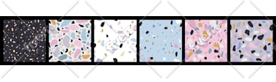 アート・デザイン・音楽 TERRAZZO Number 1 Fall 1988 Design custom terrazzo seamless pattern background print by