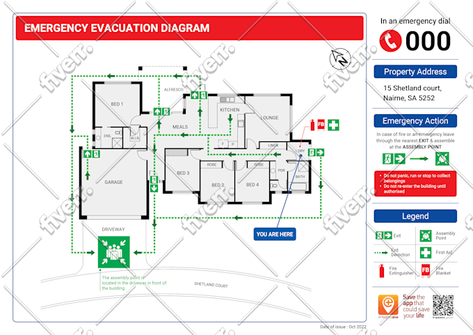 mapa de salida de emergencia