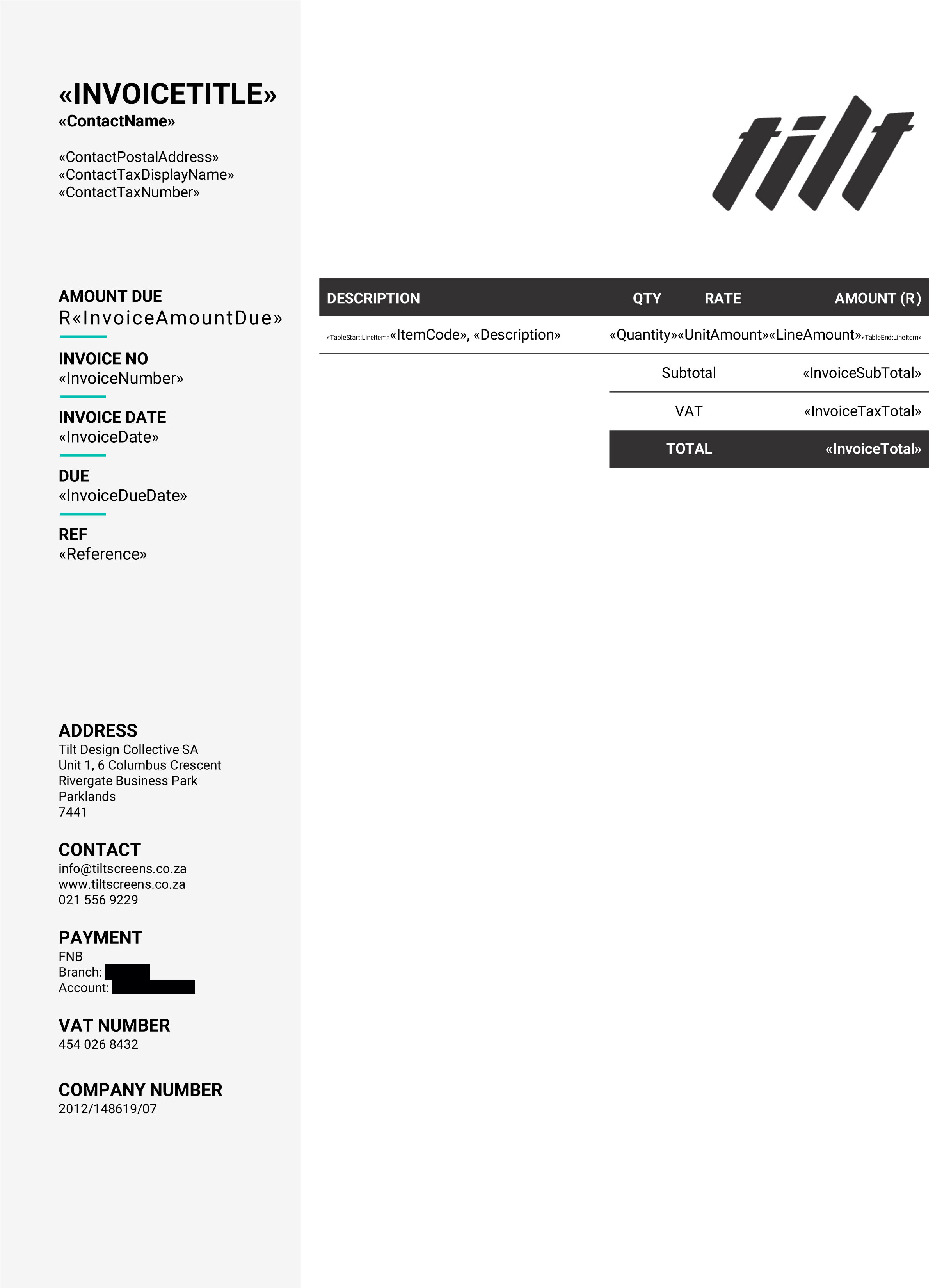 Professional Xero Invoice Layout