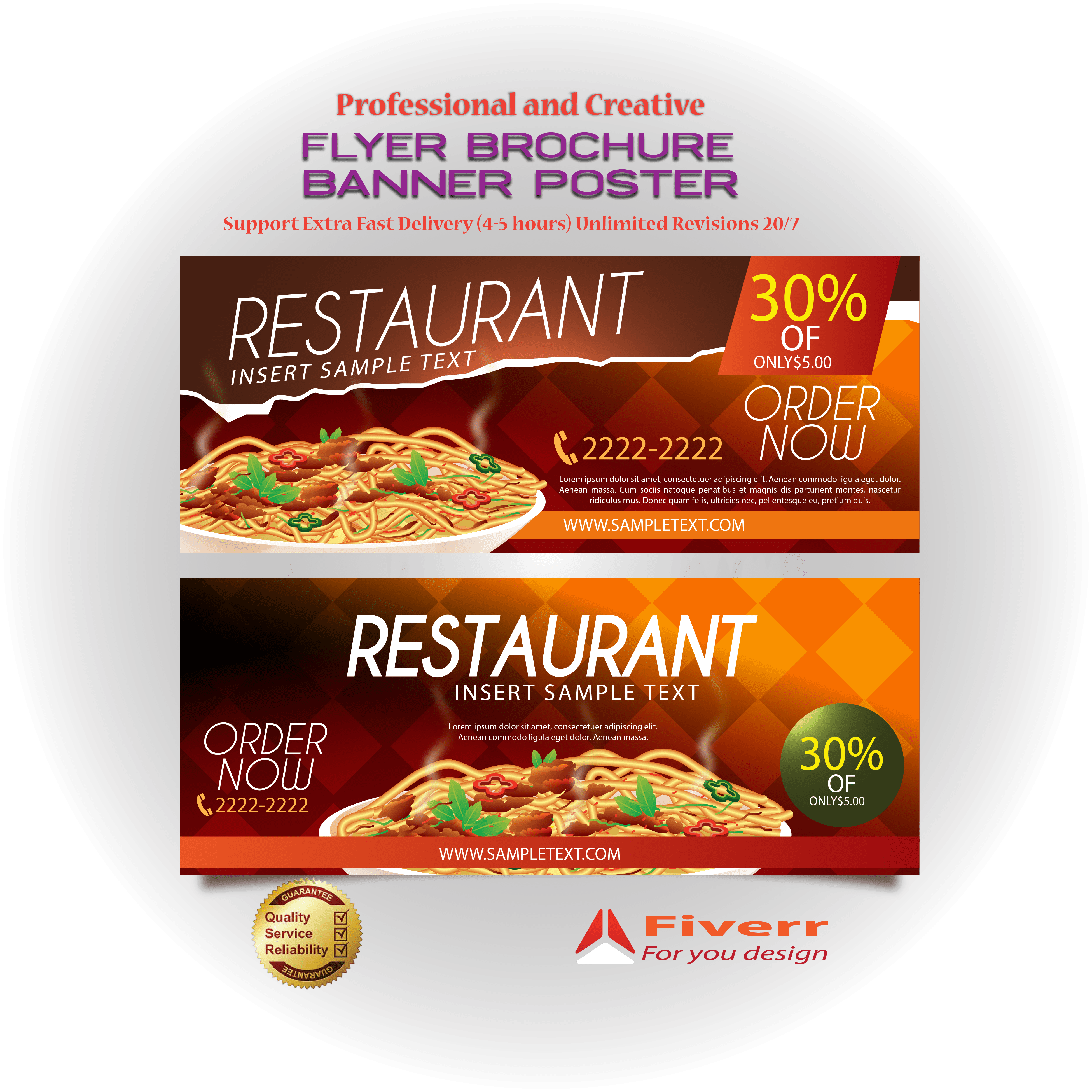 Professional restaurant banner posters design only for you by Oliurjosimb |  Fiverr