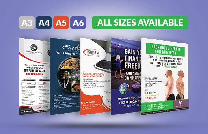 Leaflet Flyer Brochure Poster Graphic Design Any Size A6 A5 A4 A3 A2 DL Flyers 