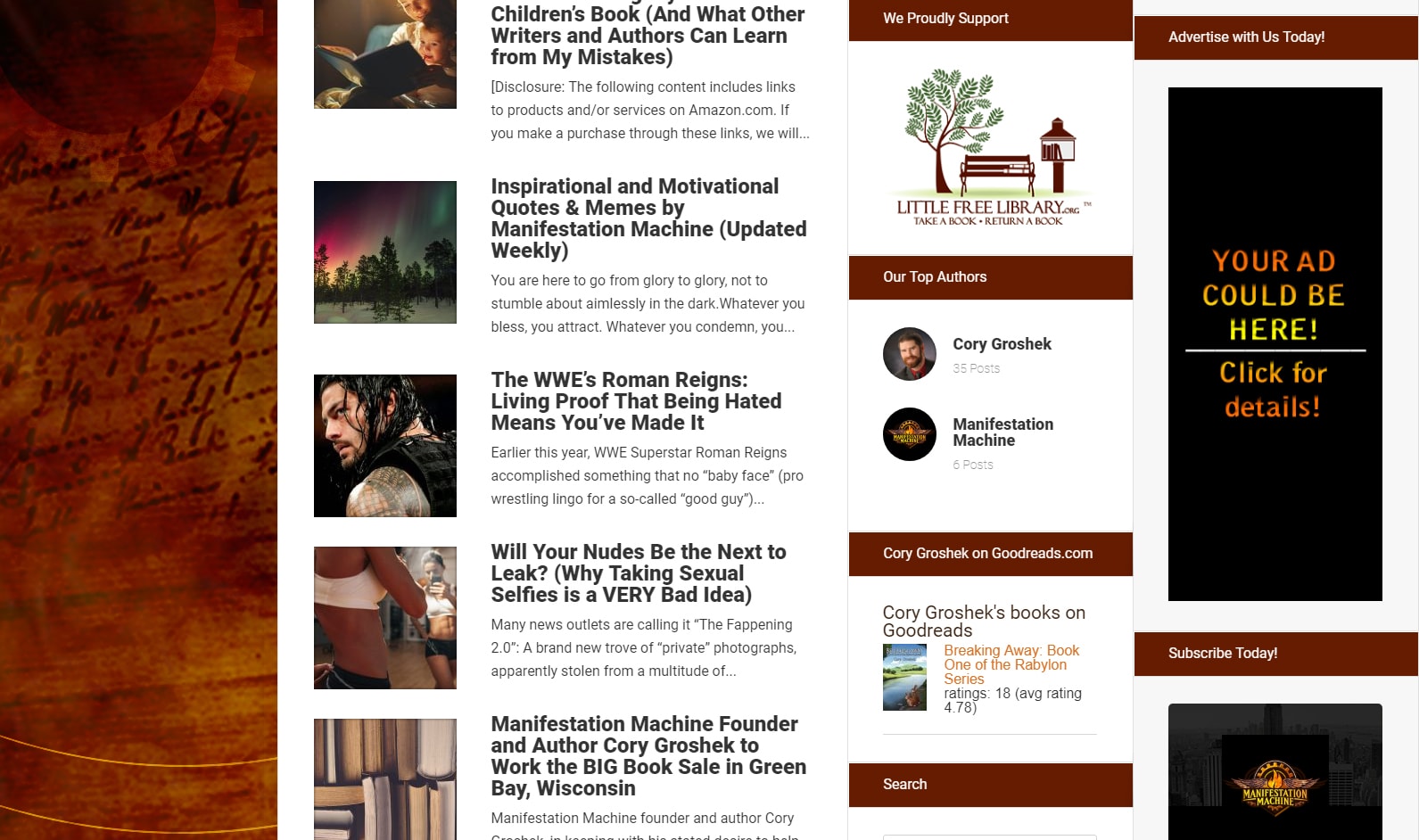 Put Your 250x600 Banner Ad On My Personal Growth Blog By Corycrush